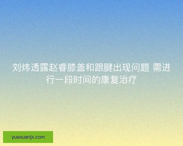 刘炜透露赵睿膝盖和跟腱出现问题 需进行一段时间的康复治疗 刘炜透露赵睿膝盖和跟腱出现问题 需进行一段时间的康复治疗